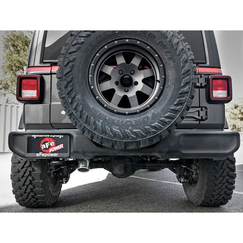 aFe MACH Force-Xp 2.5in 409SS Axle-Back Hi-Tuck Exh Sys w/ Pol Tip 18-20 Jeep Wrangler (JL) V6 3.6L