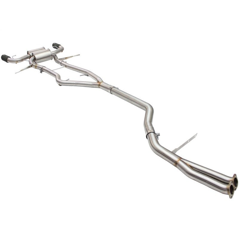 aFe MACHForce XP SS-304 Black Tip 3.0in-2.5in Dia Cat Back Exhaust 11-13 BMW 335i (E90/E92) 3.0L