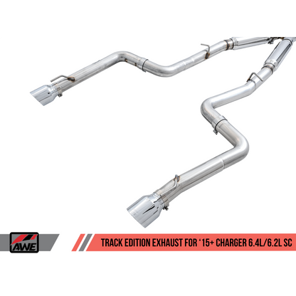 AWE Tuning 2015+ Dodge Charger 6.4L/6.2L Supercharged Track Edition Exhaust - Chrome Silver Tips
