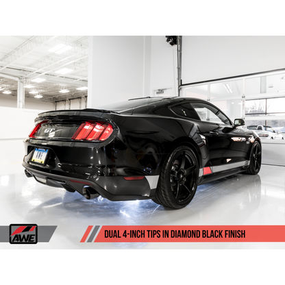 AWE Tuning S550 Mustang GT Cat-back Exhaust - Track Edition (Diamond Black Tips)