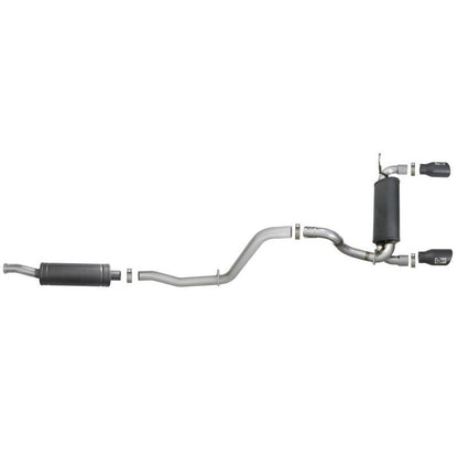 aFe Rebel Series 2.5in 304 SS Cat-Back Exhaust w/ Black Tips 2018+ Jeep Wrangler (JL) V6 3.6L