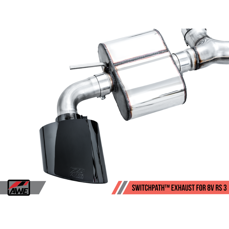 AWE Tuning SwitchPath Exhaust w/Diamond Black RS-Style Tips - 17-19 Audi RS3