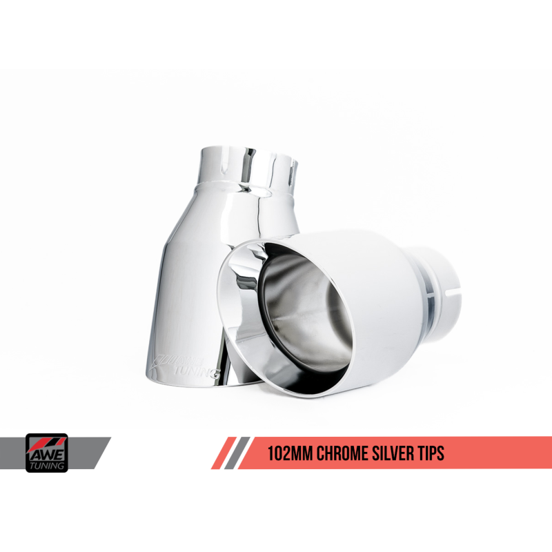 AWE Tuning Porsche Macan Track Edition Exhaust System - Chrome Silver 102mm Tips