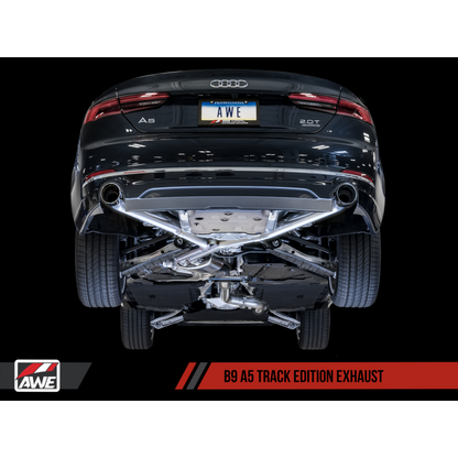 AWE Tuning Audi B9 A5 Track Edition Exhaust Dual Outlet - Chrome Silver Tips (Includes DP)