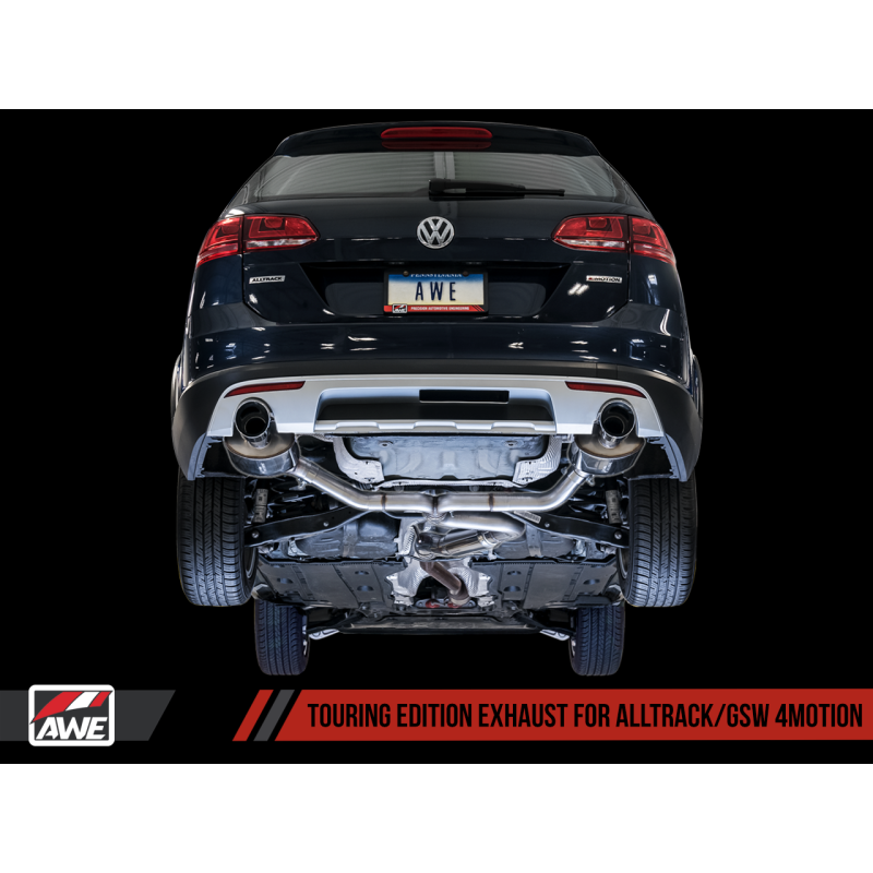 AWE Tuning VW MK7 Golf Alltrack/Sportwagen 4Motion Touring Edition Exhaust - Polished Silver Tips