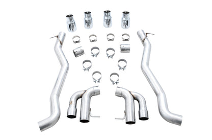 AWE Tuning 18-19 BMW M5 (F90) 4.4T AWD Axle-Back Exhaust - Track Edition (Chrome Silver Tips)