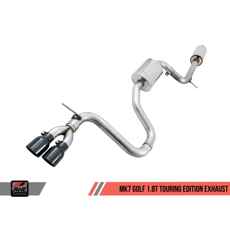 AWE Tuning VW MK7 Golf 1.8T Touring Edition Exhaust w/Diamond Black Tips (90mm)