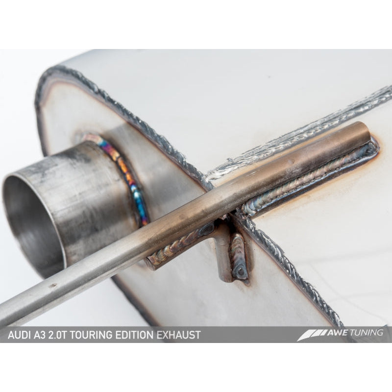 AWE Tuning Audi 8V A3 Touring Edition Exhaust - Dual Outlet Chrome Silver 90 mm Tips