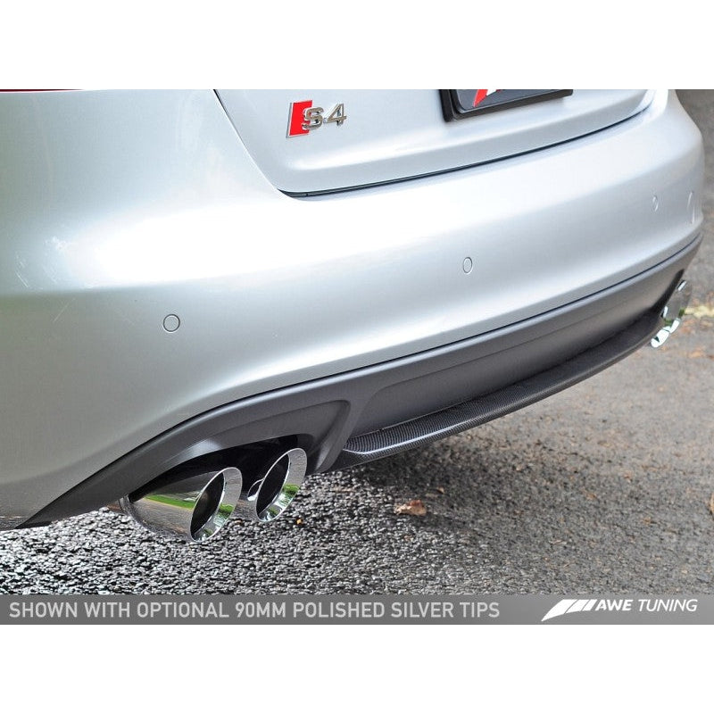 AWE Tuning Audi B8.5 S4 3.0T Track Edition Exhaust - Chrome Silver Tips (102mm)
