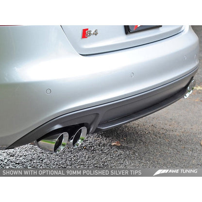 AWE Tuning Audi B8.5 S4 3.0T Track Edition Exhaust - Chrome Silver Tips (102mm)