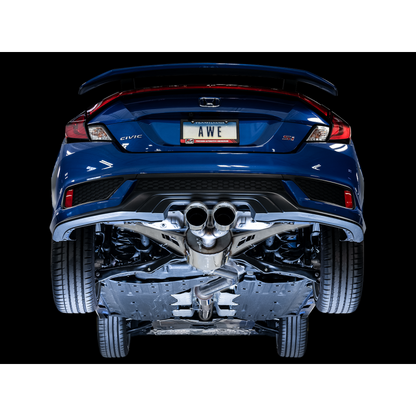 AWE Tuning 2016+ Honda Civic Si Touring Edition Exhaust w/Front Pipe & Dual Chrome Silver Tips