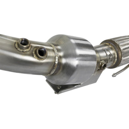 aFe Twisted Steel 3in. 304 SS Catted Series Downpipe 16-18 Ford Focus RS I4-2.3L (t)