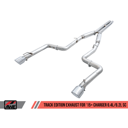 AWE Tuning 2015+ Dodge Charger 6.4L/6.2L Supercharged Track Edition Exhaust - Chrome Silver Tips