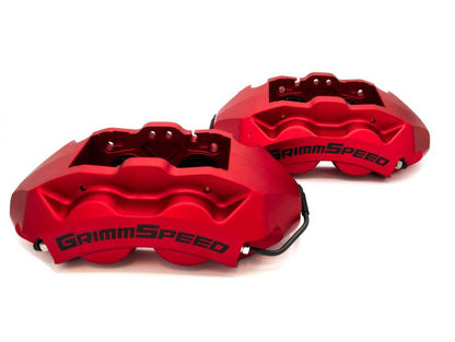 GrimmSpeed 02-21 Subaru WRX/STI 4-Piston Brake Caliper Kit - Red (For 340mm Rotor)