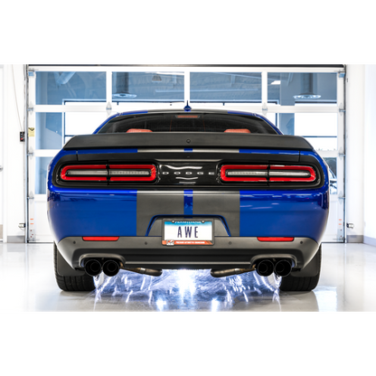 AWE Tuning 2017+ Dodge Challenger 5.7L Track Edition Exhaust - Diamond Black Quad Tips