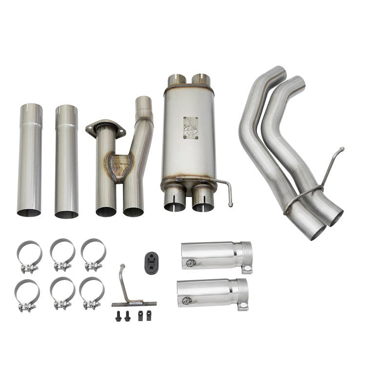 aFe POWER Rebel Series 3in 409 SS Cat Back Exhaust w/ Polished Tips 17 Ford F-150 Raptor V6-3.5L