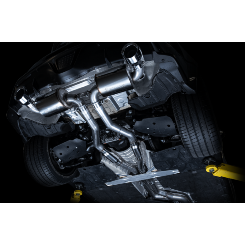 AWE Tuning 2020+ Toyota Supra A90 Resonated Touring Edition Exhaust - 5in Chrome Silver Tips