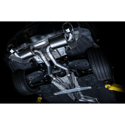 AWE Tuning 2020+ Toyota Supra A90 Resonated Touring Edition Exhaust - 5in Chrome Silver Tips