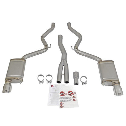 aFe MACHForce XP Exhausts Cat-Back SS-304 EXH w/ Polished Tips 15-16 Ford Mustang EcoBoost 2.3L (t)