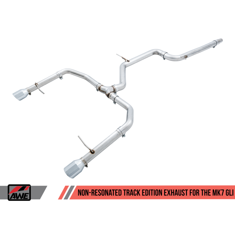 AWE Tuning 18-21 Volkswagen Jetta GLI Mk7 Track Edition Exhaust - Chrome Silver Tips (Fits OEM DP)