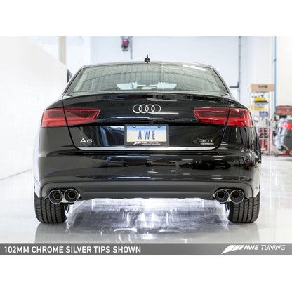 AWE Tuning Audi C7.5 A7 3.0T Touring Edition Exhaust - Quad Outlet Chrome Silver Tips