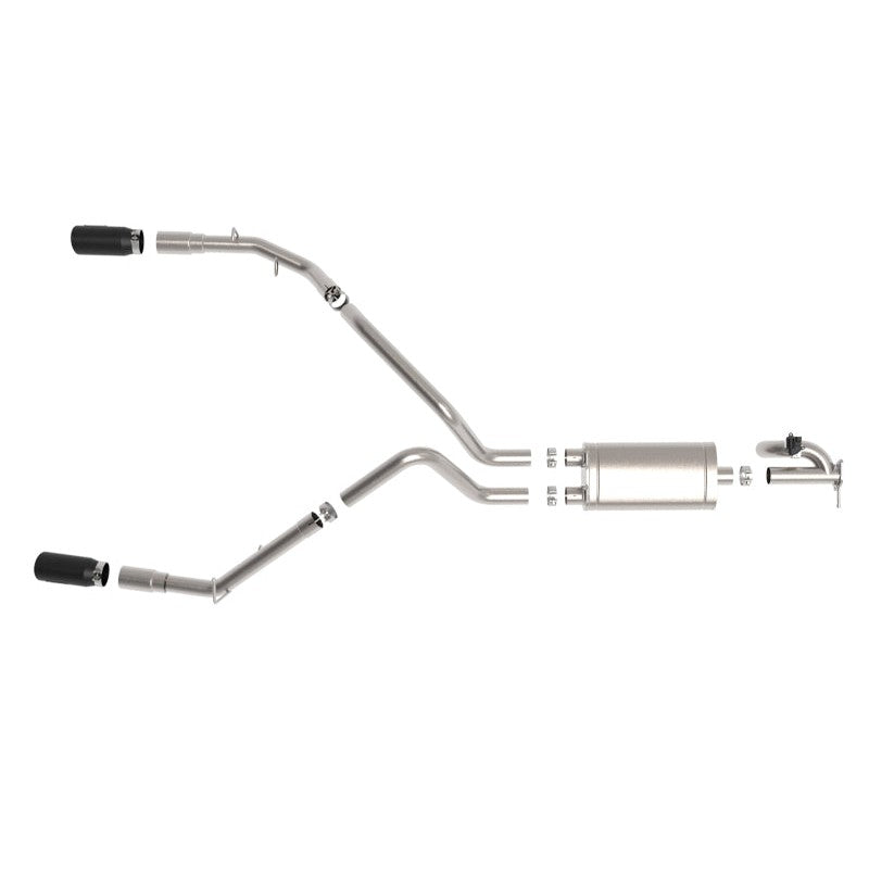 aFe Gemini XV 3in 304 SS Cat-Back Exhaust 19-21 Ram 1500 V8 5.7L Hemi w/ Black Tips