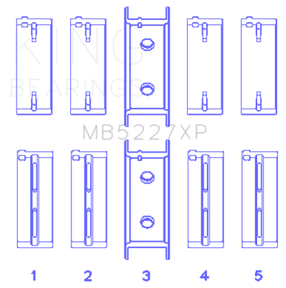 King Mitsubishi 4G63/4G64 6 Bolt 1st Gen DSM Performance Main Bearing Set - Size STDX
