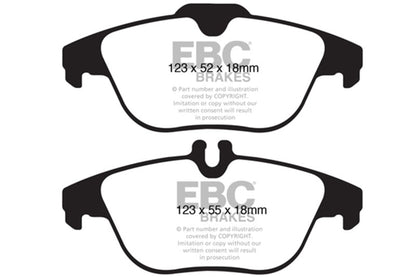 EBC 12-14 Mercedes-Benz C250 (W204) 1.8 Turbo Yellowstuff Rear Brake Pads