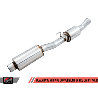 AWE Tuning 2017+ Honda Civic Type R Touring Edition Exhaust w/Front & Mid Pipes - Chrome Silver Tips