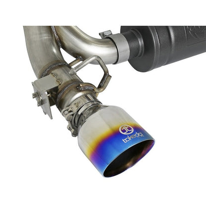 aFe Takeda 3in 304 SS Axle-Back Exhaust System w/ Blue Flame Tip 16-18 Ford Focus RS 2.3L (t)