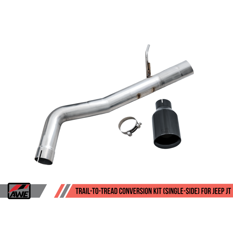 AWE Tuning 2020+ Jeep Gladiator 3.6L Trail-to-Tread (Single-Side) Conversion Kit w/Diamond Blk Tip