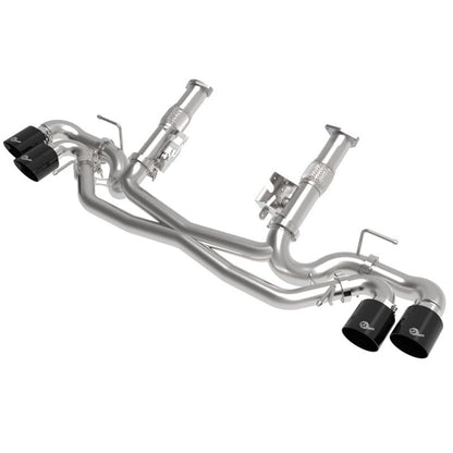 aFe MACH Force-Xp 3in to 2-1/2in 304SS Cat-Back (No Muff.) 2020 Chevy Corvette (C8) 6.2L - Black Tip
