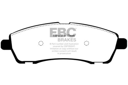 EBC 00 - 02 Ford Excursion 5.4 2WD Yellowstuff Rear Brake Pads Brake Pads - Performance