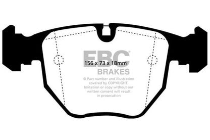 EBC 00 - 04 BMW M5 5.0 (E39) Redstuff Front Brake Pads Brake Pads - Performance