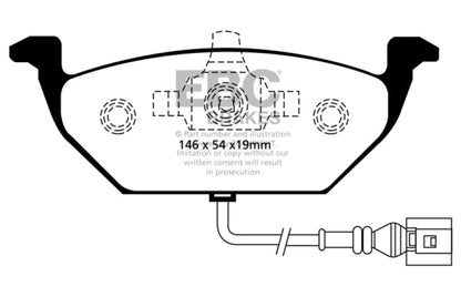 EBC 00 - 05 Volkswagen Beetle 2.0 Yellowstuff Front Brake Pads Brake Pads - Performance