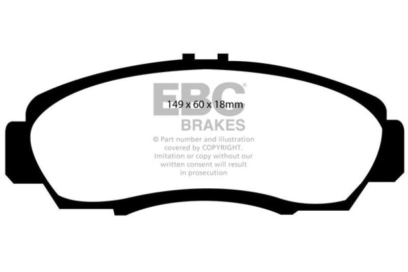 EBC 01 - 03 Acura CL 3.2 Redstuff Front Brake Pads Brake Pads - Performance