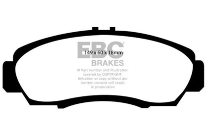 EBC 01 - 03 Acura CL 3.2 Redstuff Front Brake Pads Brake Pads - Performance