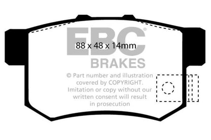 EBC 01 - 03 Acura CL 3.2 Redstuff Rear Brake Pads Brake Pads - Performance