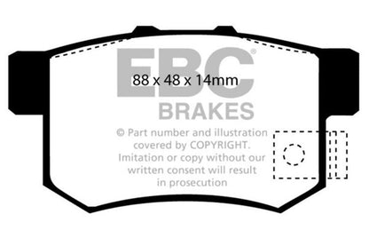 EBC 01 - 03 Acura CL 3.2 Redstuff Rear Brake Pads Brake Pads - Performance
