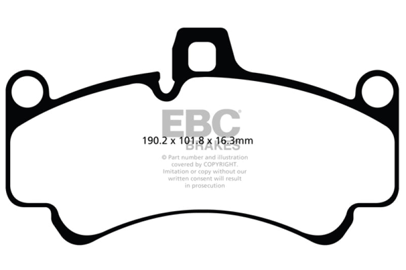 EBC 01 - 03 Porsche 911 (996) (Cast Iron Rotor only) 3.6 Twin Turbo GT2 Yellowstuff Front Brake Pads Brake Pads - Performance