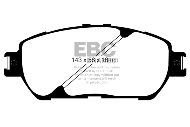 EBC 02 - 03 Lexus ES300 3.0 Yellowstuff Front Brake Pads Brake Pads - Performance