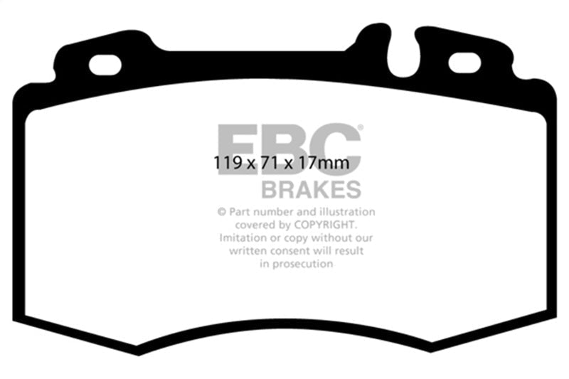 EBC 02 - 04 Mercedes - Benz C32 AMG (W203) 3.2 Supercharged Yellowstuff Front Brake Pads Brake Pads - Performance