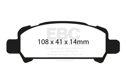 EBC 02 - 06 Subaru Baja 2.5 Redstuff Rear Brake Pads Brake Pads - Performance
