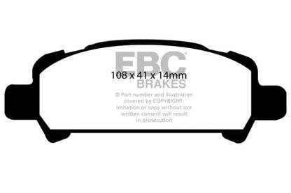 EBC 02 - 06 Subaru Baja 2.5 Yellowstuff Rear Brake Pads Brake Pads - Performance