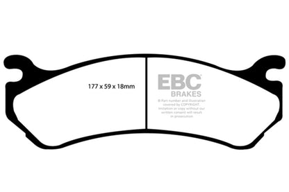EBC 02 Cadillac Escalade 5.3 (Akebono rear caliper) Yellowstuff Front Brake Pads Brake Pads - Performance