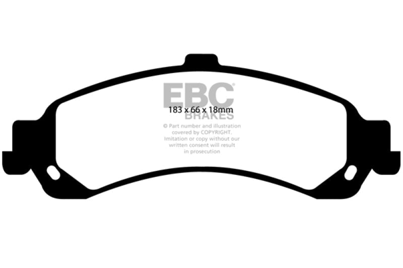 EBC 02 Cadillac Escalade 5.3 (PBR rear caliper) Yellowstuff Rear Brake Pads Brake Pads - Performance