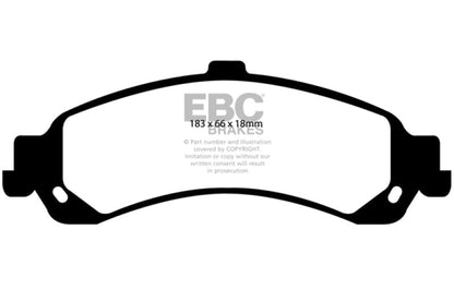 EBC 02 Cadillac Escalade 5.3 (PBR rear caliper) Yellowstuff Rear Brake Pads Brake Pads - Performance
