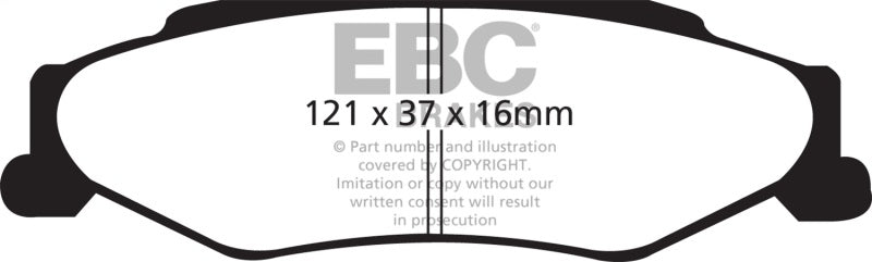 EBC 03 - 04 Cadillac XLR 4.6 Greenstuff Rear Brake Pads Brake Pads - Performance