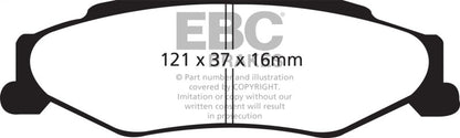 EBC 03 - 04 Cadillac XLR 4.6 Greenstuff Rear Brake Pads Brake Pads - Performance