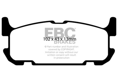 EBC 04 - 05 Mazda Miata MX5 1.8 (Sports Suspension) Yellowstuff Rear Brake Pads Brake Pads - Performance